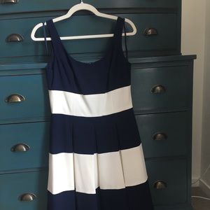 Pretty Ralph Lauren Fit & Flare Navy Striped Dress